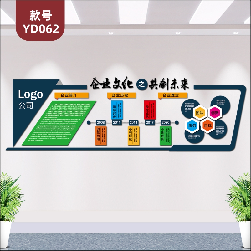 定制3D立體企業(yè)文化墻公司簡介發(fā)展歷程經(jīng)營理念文化展板形象墻貼