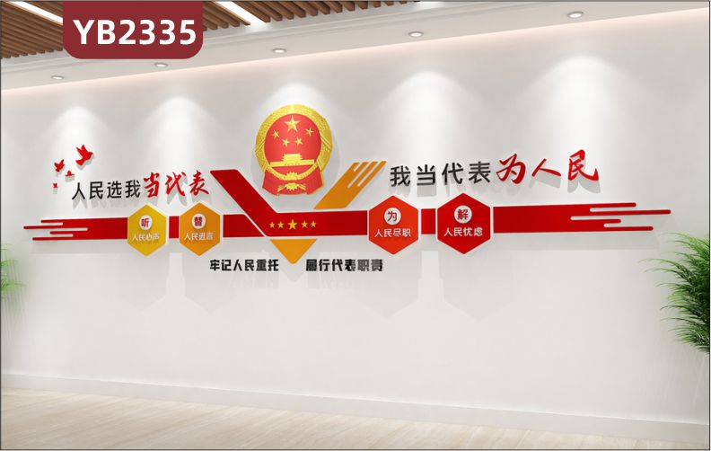 牢記人民重托履行代表職責(zé)人民選我當(dāng)代表我當(dāng)代表為人民立體標(biāo)語宣傳墻