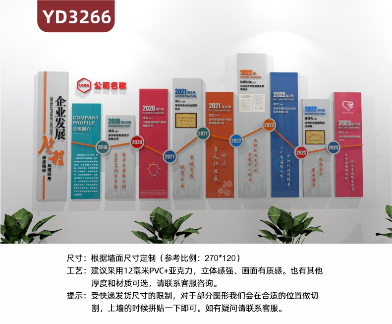 企業(yè)發(fā)展歷史定制公司文化背景墻裝飾立體證書先進形象文化勵志語錄